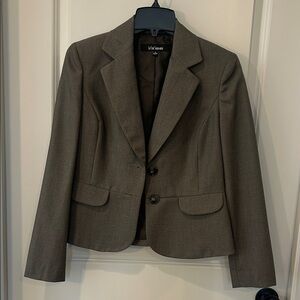 Brown Blazer with Two-Button Closure